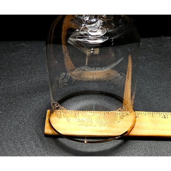 Lenox White Echo Silver Water Goblet 7" etched floral crystal vtg fine glassware - Picture 5 of 5